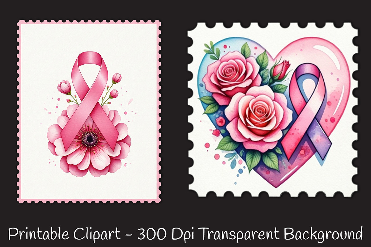 Breast Cancer Postage Stamp Clipart, an Illustration by RobertsArt (Photo 2 of 5)