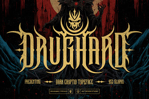 Drughard Typeface, a Blackletter Font by alit design