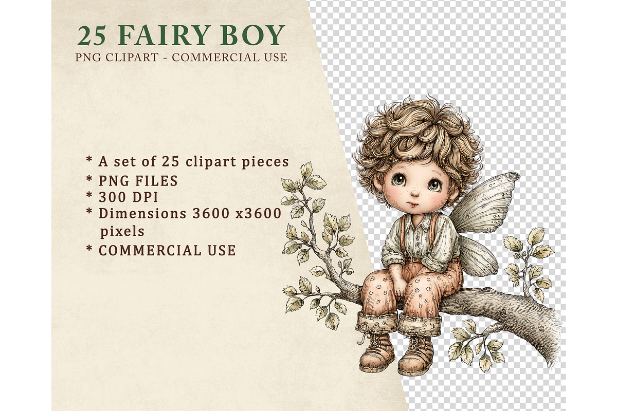 Fairy Boy Clipart PNG, an Illustration by Memories By Lea (Photo 2 of 20)