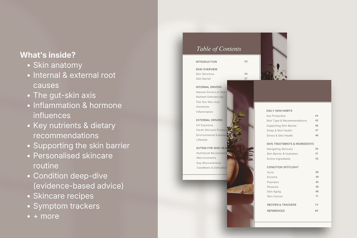 Holistic Skin Ebook Premade Canva, a Presentation Template by Naturopath Hub (Photo 3 of 11)
