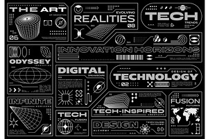 Retro futuristic cyberpunk, a Technology Illustration by Vector Tradition