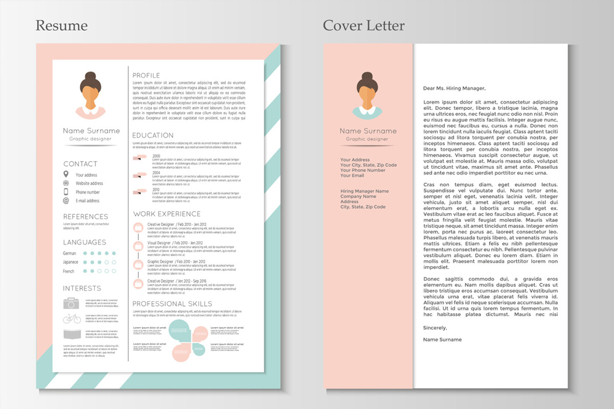 Feminine resume and cover letter, a Resume Template by UTM Studio (Photo 4 of 5)