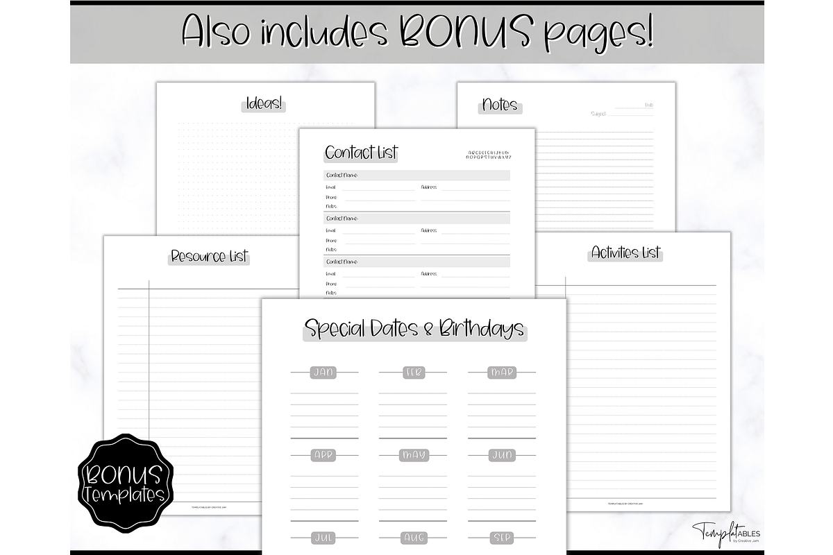 Homeschool Planner Printable - 50 pg, a Templates & Theme by Templatables (Photo 8 of 11)