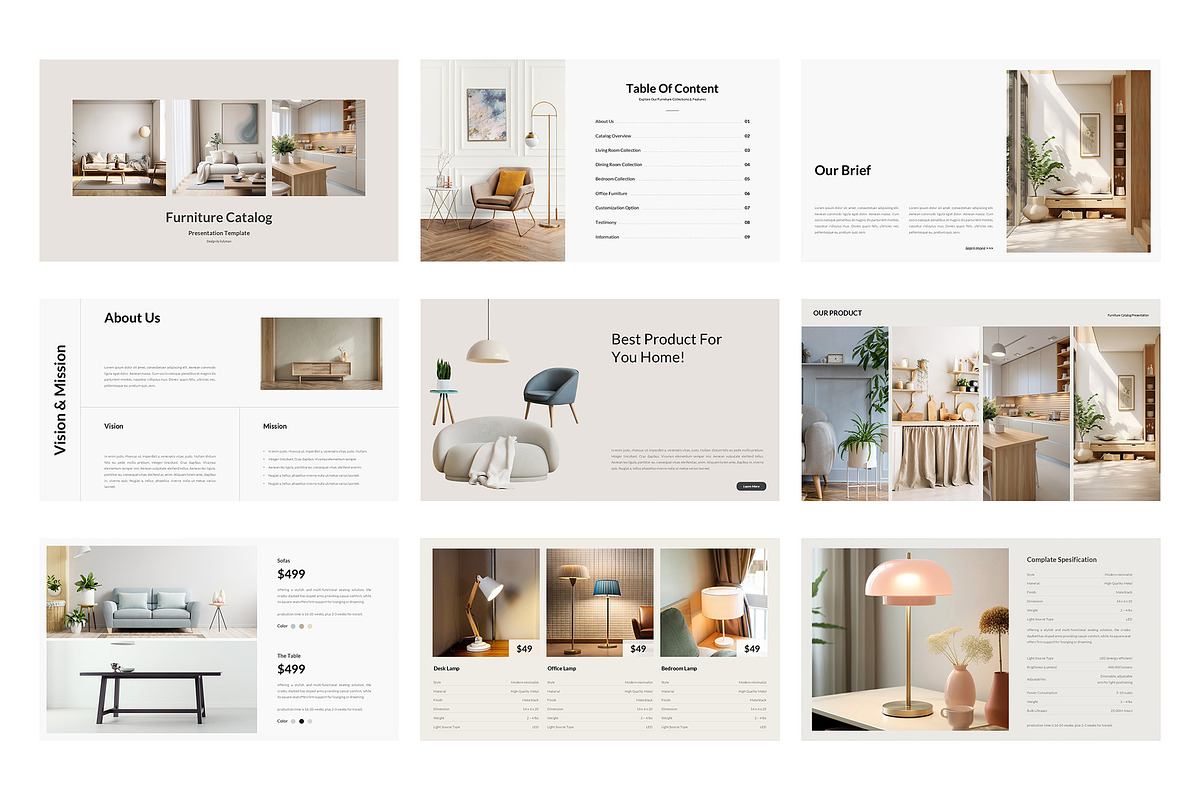 Furniture Catalog Google Slides, a Presentation Template by kylyman (Photo 4 of 6)