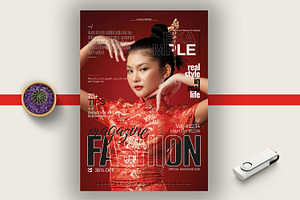 Fashion Magazine Cover Template, a Magazine Template by MightyDesign