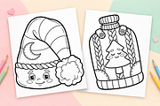 Christmas Coloring Pages for Kids #3, a Seasonal Illustration by Inkivelle Studio (Thumbnail 2 of 3)
