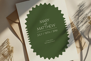 White and Green Wedding Card, an Invitation Template by Filip Studio