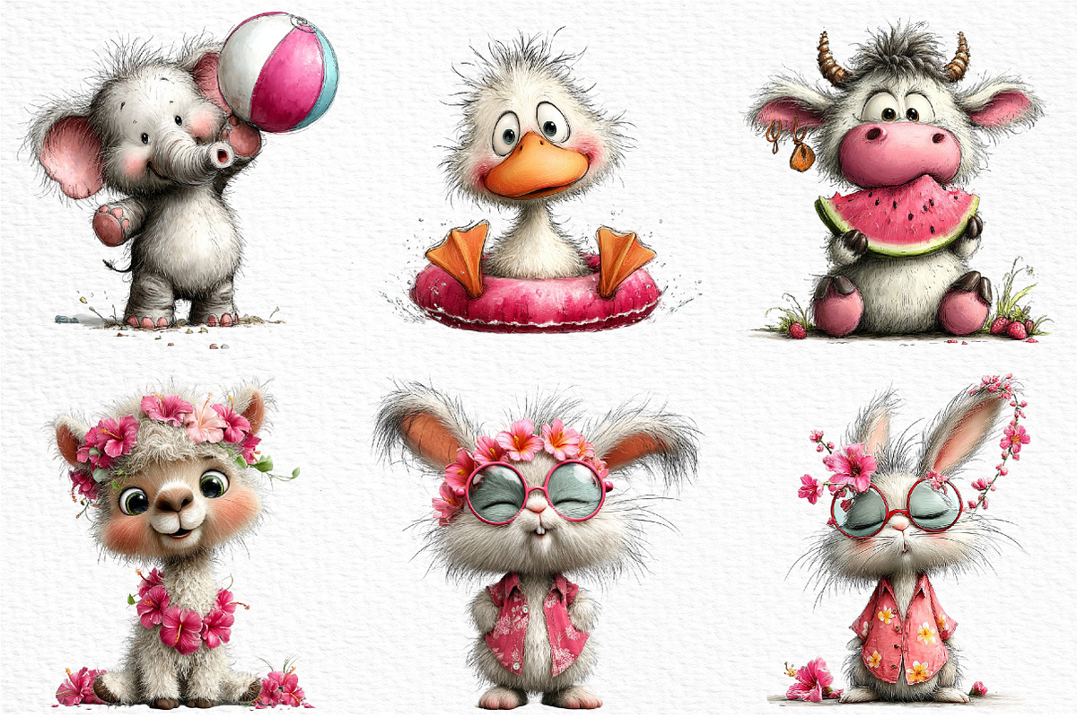 Whimsical Summer Baby Animals Clipar, an Illustration by Craft Nest (Photo 5 of 12)
