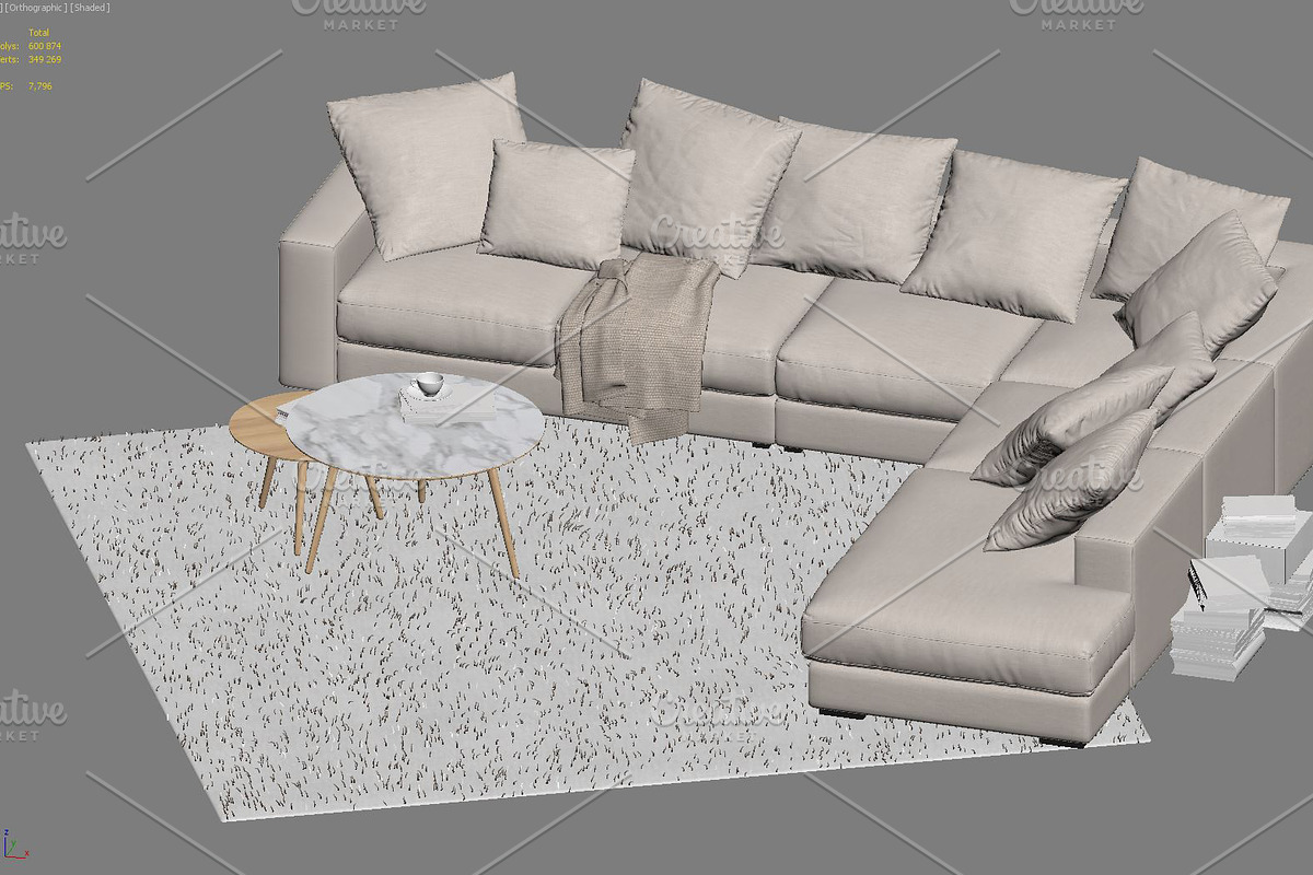 Cenova 2 corner sofa 3d model, a Furniture 3D Model by 3dmitruk (Photo 9 of 9)