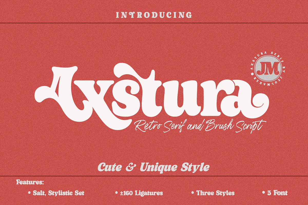 Axstura Jm, a Serif Font by joelmaker (Photo 1 of 31)