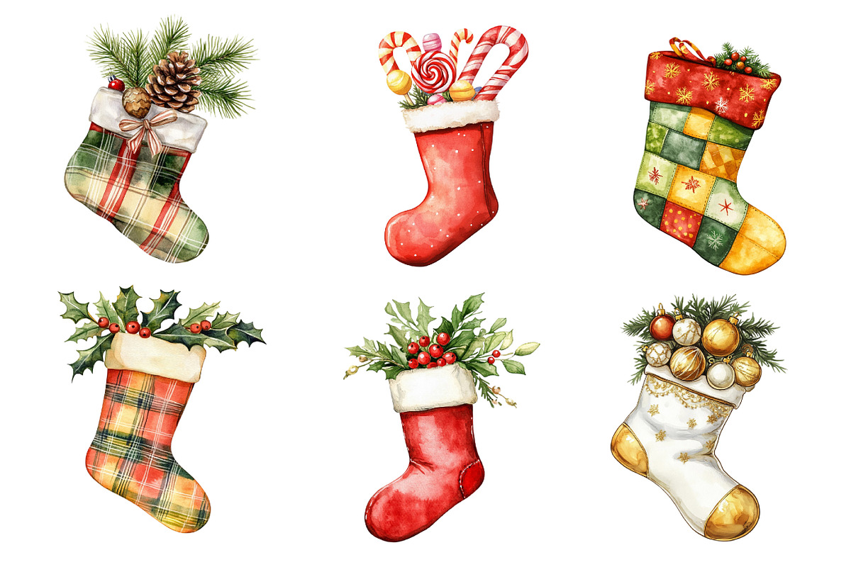 Christmas Stokings Clipart, an Illustration by Dream Creation (Photo 2 of 6)