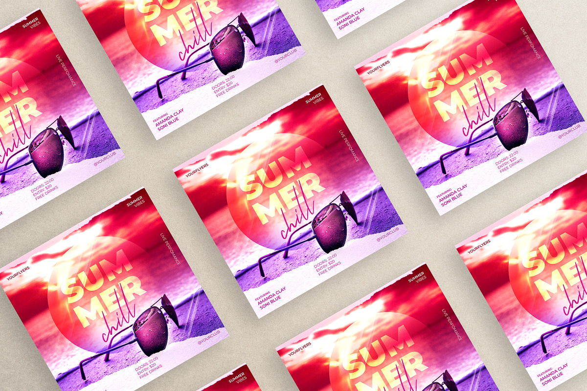 Summer Chill PSD Instagram Template, a Social Media Template by Naim Selmani (Photo 2 of 3)