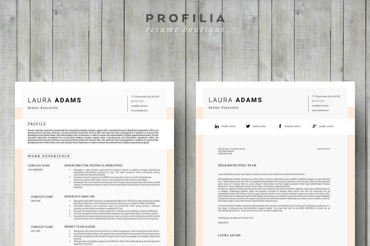 Word Resume & Cover letter Template, a Resume Template by Profilia Resume Boutique (Photo 4 of 4)
