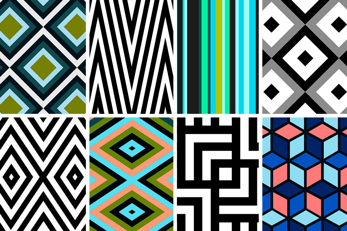70 seamless geometric patterns set, a Pattern Graphic by Luxury Fashion Prints (Photo 3 of 3)