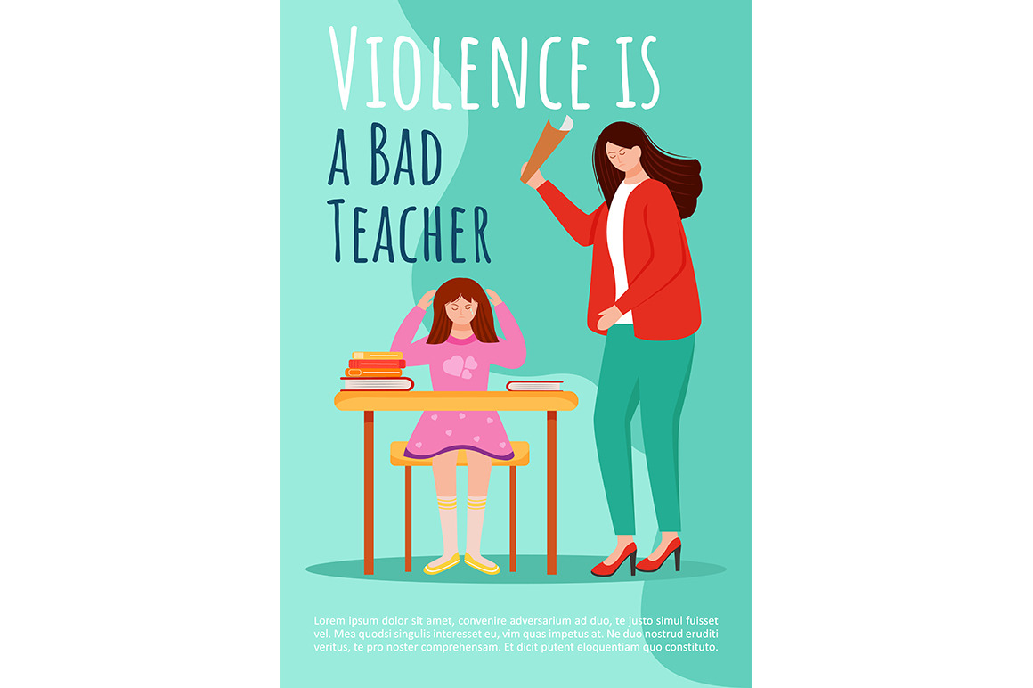 Violence Is Bad Teacher Poster by Img Visuals Characters  Creative Market