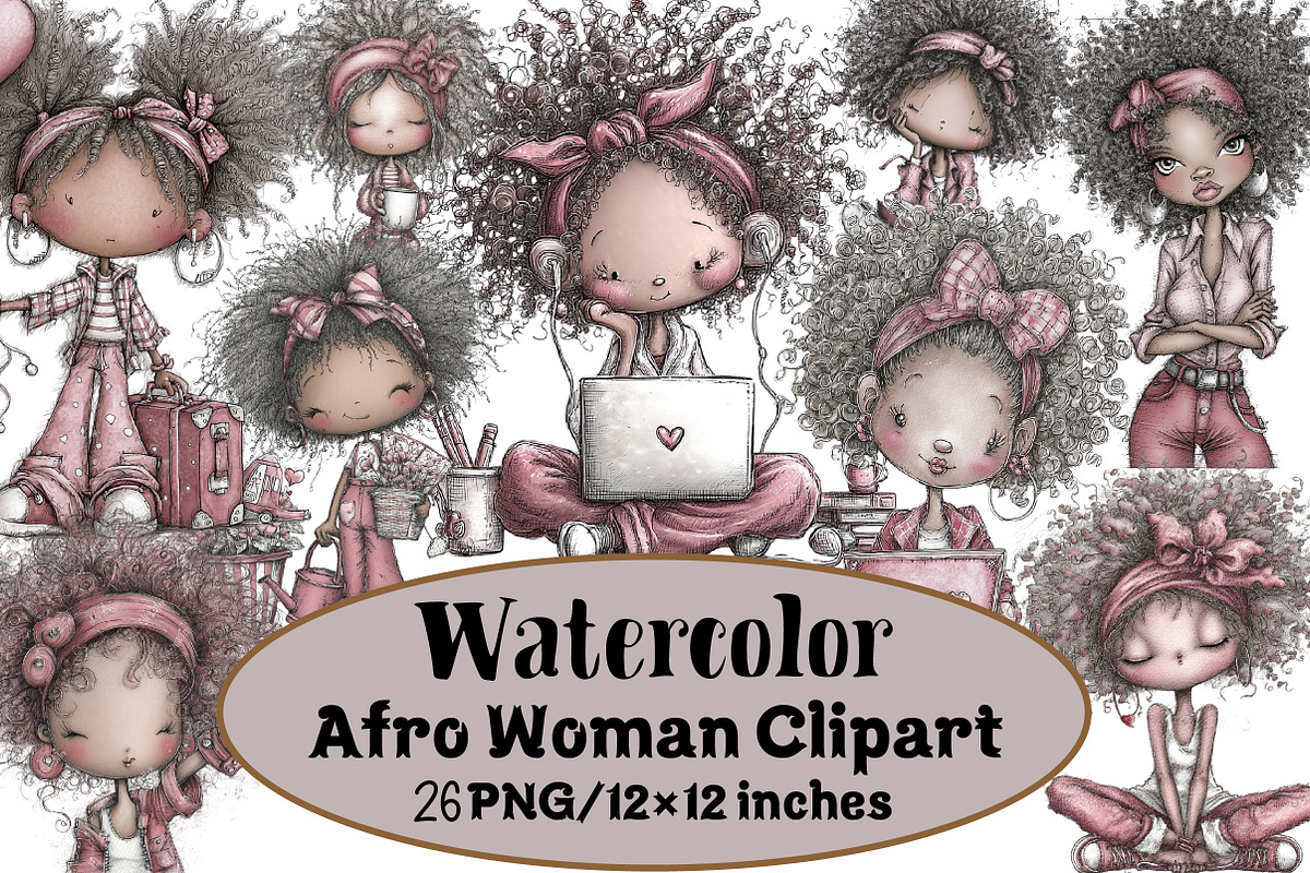 Afro Woman Clipart, an Illustration by Design Market (Photo 1 of 3)
