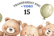 15 Teddy Bear Clipart, an Animal Illustration by Pati Charm Studio (Thumbnail 1 of 8)