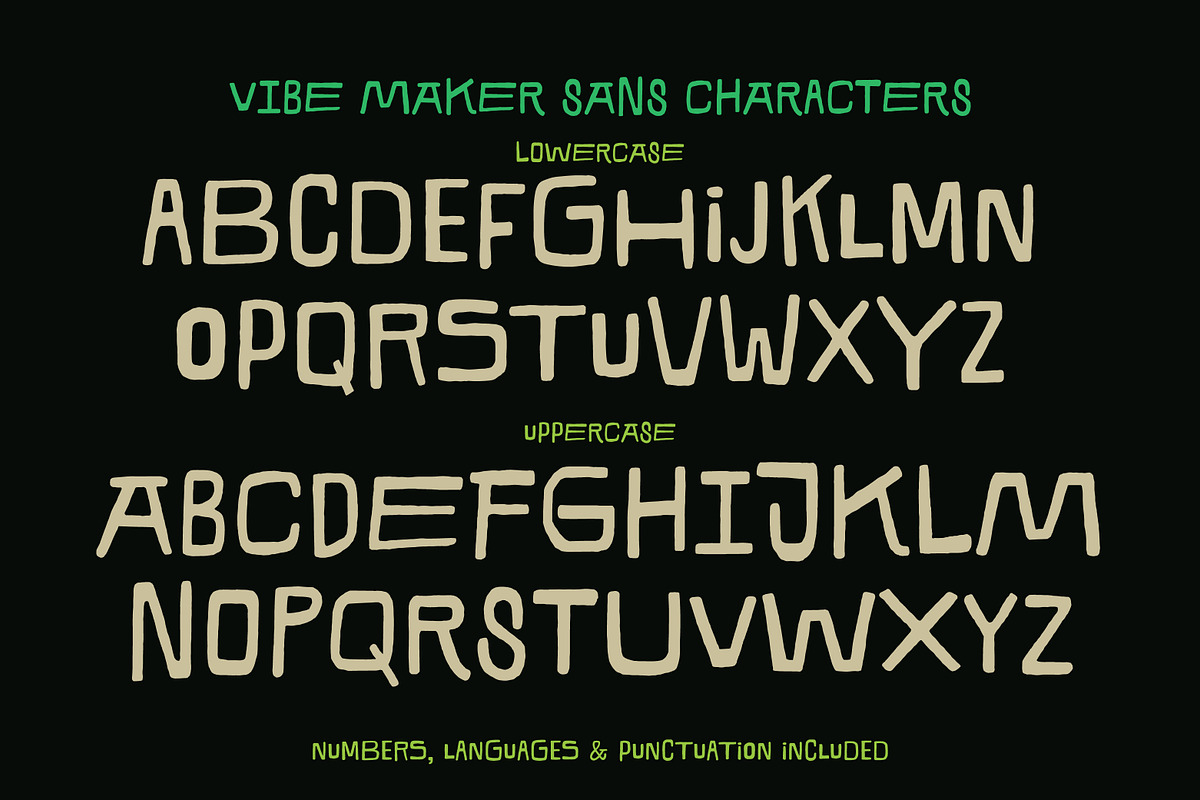 Vibe Maker Playful Imperfect Sans, a Sans Serif Font by Struvictory.art (Photo 5 of 9)