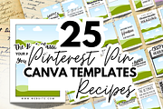 Recipe Pinterest Pin Canva Templates, a Social Media Template by MEDIA MINIMALIST (Thumbnail 1 of 7)