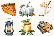 Cozy Caramel & White Fall Clipart, an Illustration by Pixels.Craft (Thumbnail 2 of 7)