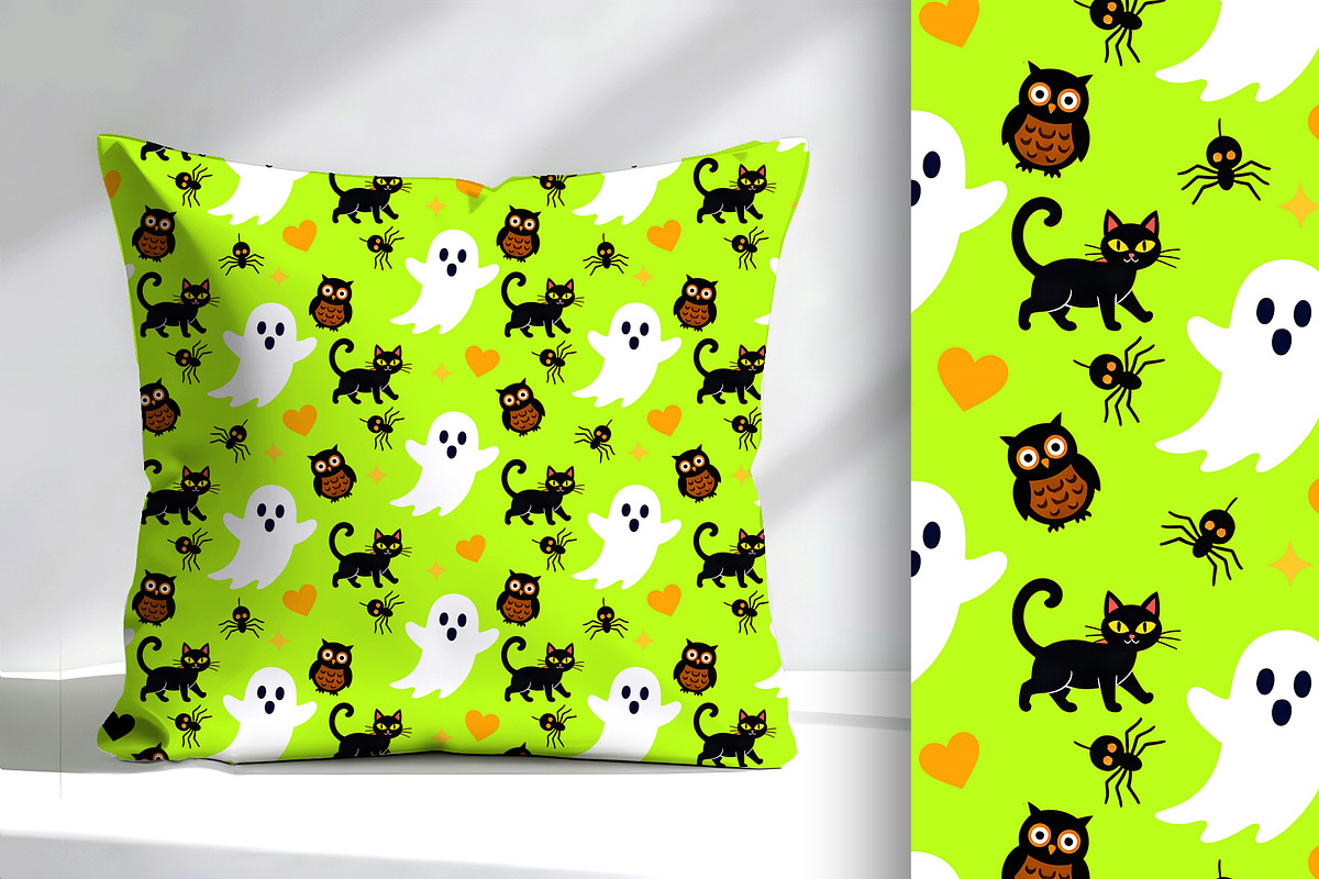 Ghosts and Cats Seamless Pattern, a Pattern Graphic by Sharon Schwalbe (Photo 2 of 4)