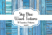 Sky Blue Wood Textures Seamless, a Pattern Graphic by PrintablesByFranklyn (Thumbnail 1 of 4)