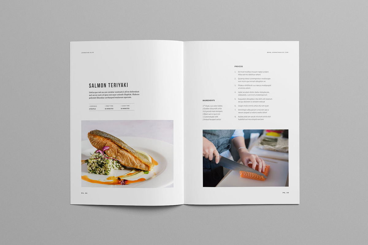 Minimal Cookbook/Recipes Book, a Brochure Template by Meenom Templates (Photo 6 of 14)