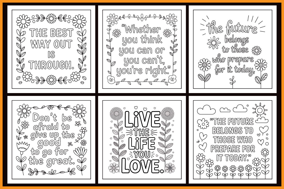 Motivational Quotes Coloring Book, an Object Graphic by protabsorkar11 (Photo 2 of 4)