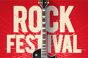 Rock Festival Fyler With Guitar, a Flyer Template by Black White Mouse Design (Thumbnail 1 of 2)