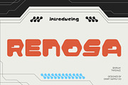 Renosa – Techno Font, a Sans Serif Font by Craft Supply Co. (Thumbnail 1 of 8)