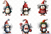 Quirky Christmas Penguin Clipart, an Illustration by Black Bird Studio (Thumbnail 4 of 6)