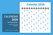 Calendar 2020 Vertical Design, a Stationery Template by WORAKAMON Design Studio (Thumbnail 1 of 3)