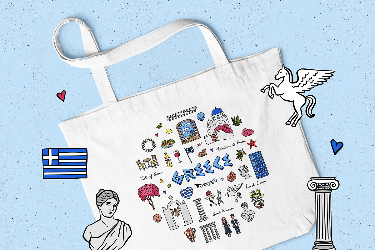 Greek Hand Drawn Illustration Pack, an Object Illustration by Redchocolate (Photo 4 of 8)
