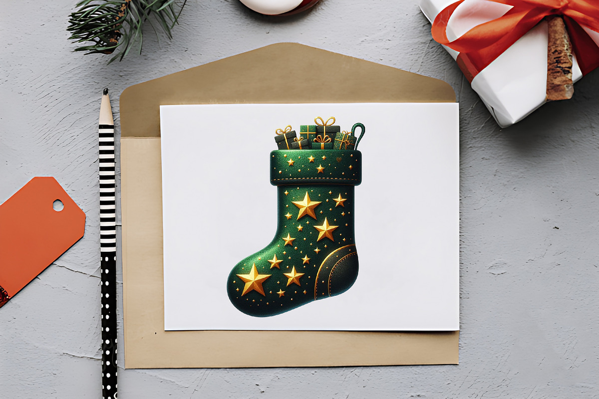 Christmas Stockings Watercolor Bundl, an Illustration by RobertsArt (Photo 4 of 7)