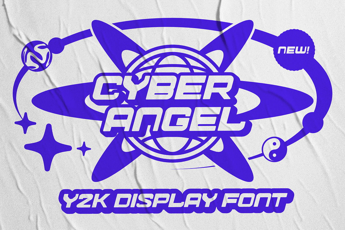 Cyber Angel Y2K Logo Font, a Sans Serif Font by HipFonts (Photo 1 of 8)