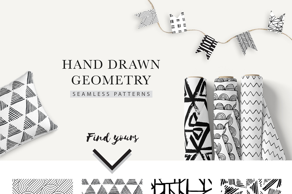 Black & White seamless patterns, a Pattern Graphic by Magnia (Photo 3 of 5)