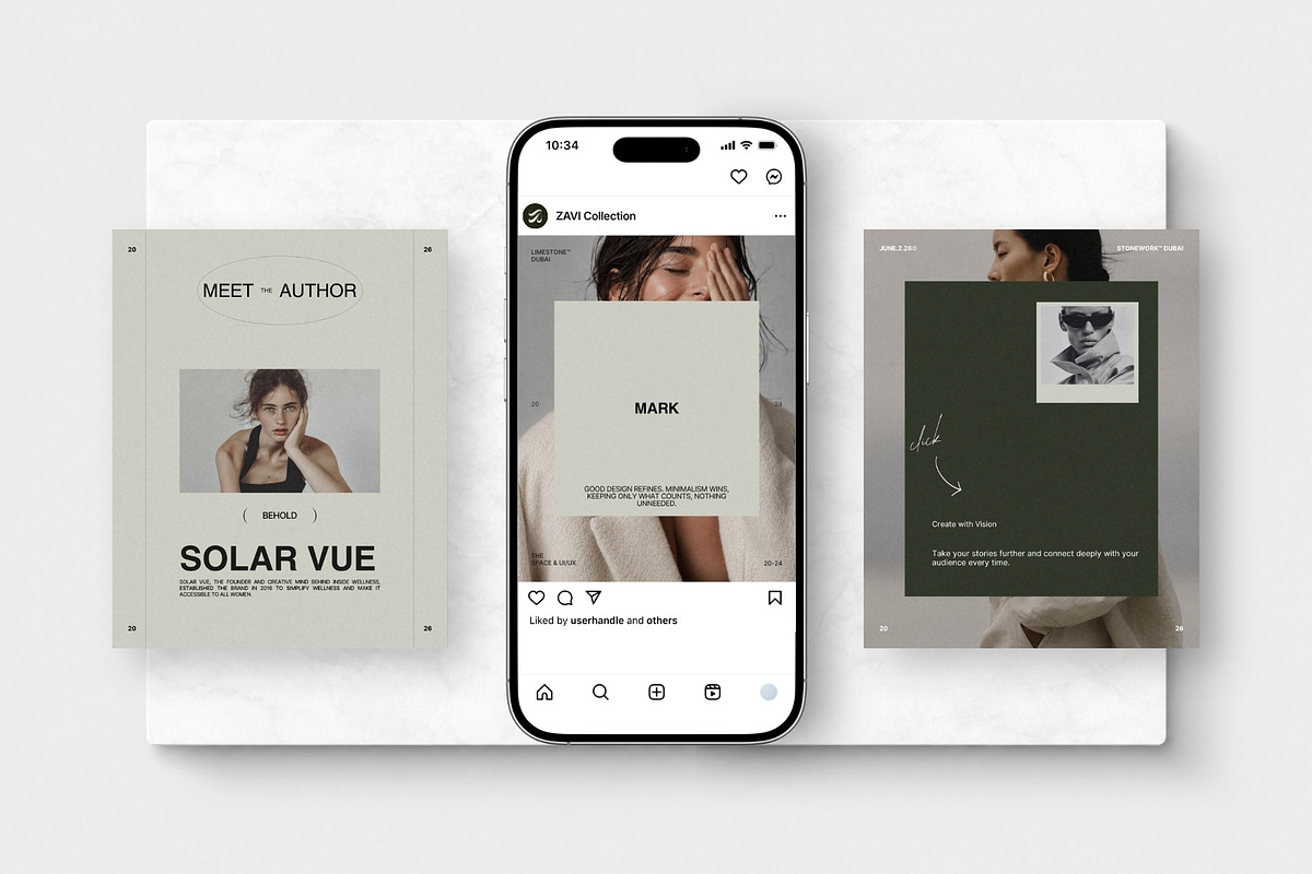 ZAVI | Instagram Post Bundle, a Social Media Template by The Aesthetic Studio (Photo 4 of 10)