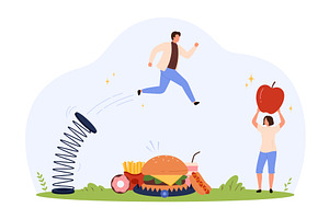 Overcoming Junk Food Addiction, a Food Illustration by Flashvector