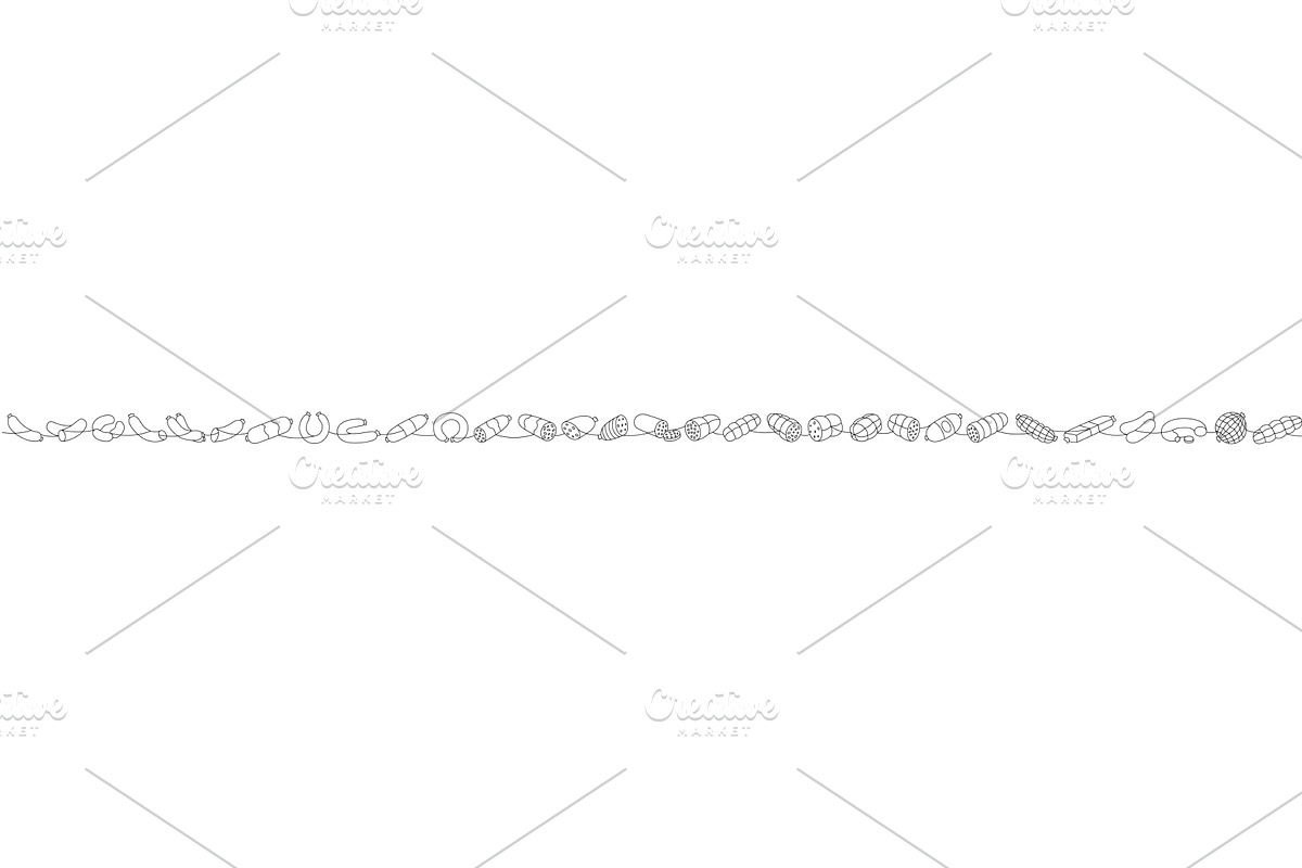 Sausages set. Fresh raw sausages one, a Food Illustration by GraphiShop