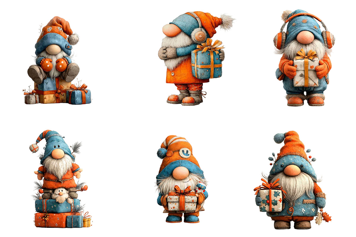 Christmas Gnome Gift Box Clipart, an Illustration by DreamArtGraphic (Photo 2 of 4)