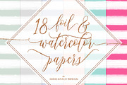 Watercolor Stripes Gold Foil Papers, a Pattern Graphic by Indie Grace Design (Thumbnail 3 of 3)