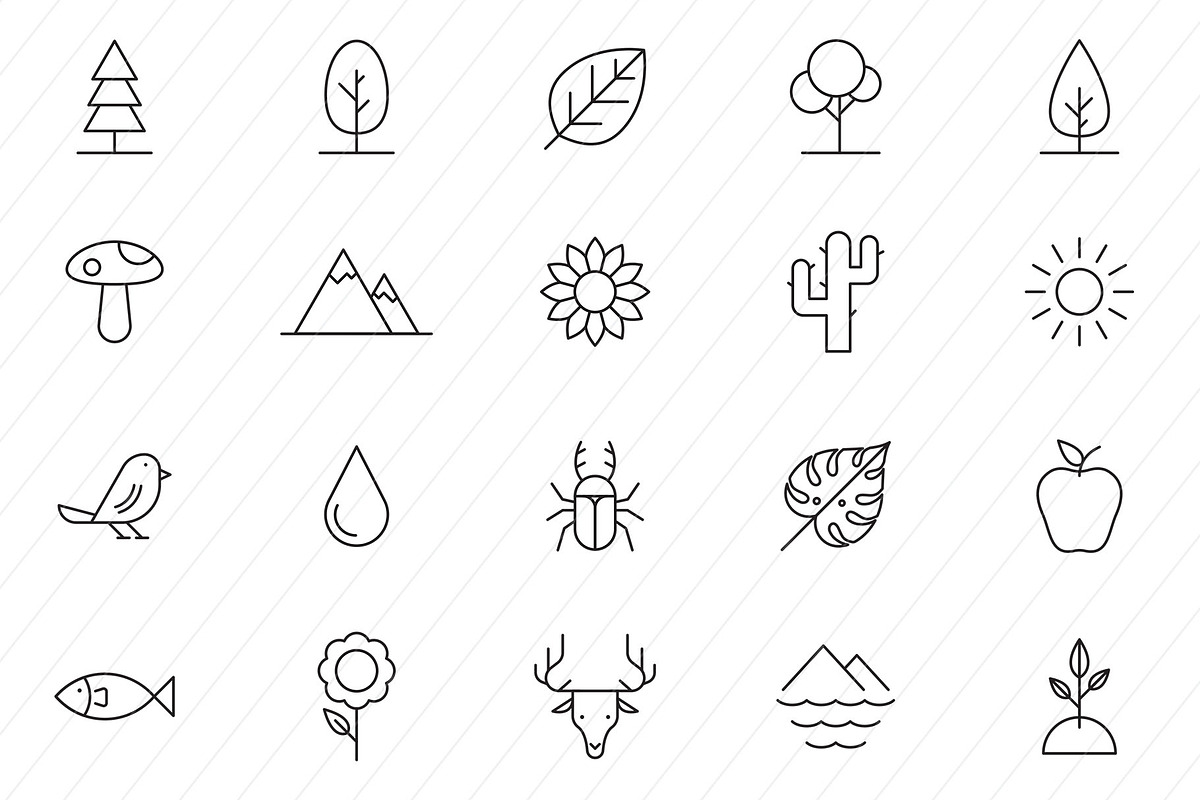 100 Nature Icons, an Icon by Graphic Pear