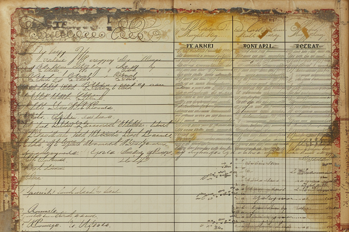 Vintage Ledger Paper, a Background Graphic by Printable Treasure (Photo 3 of 7)