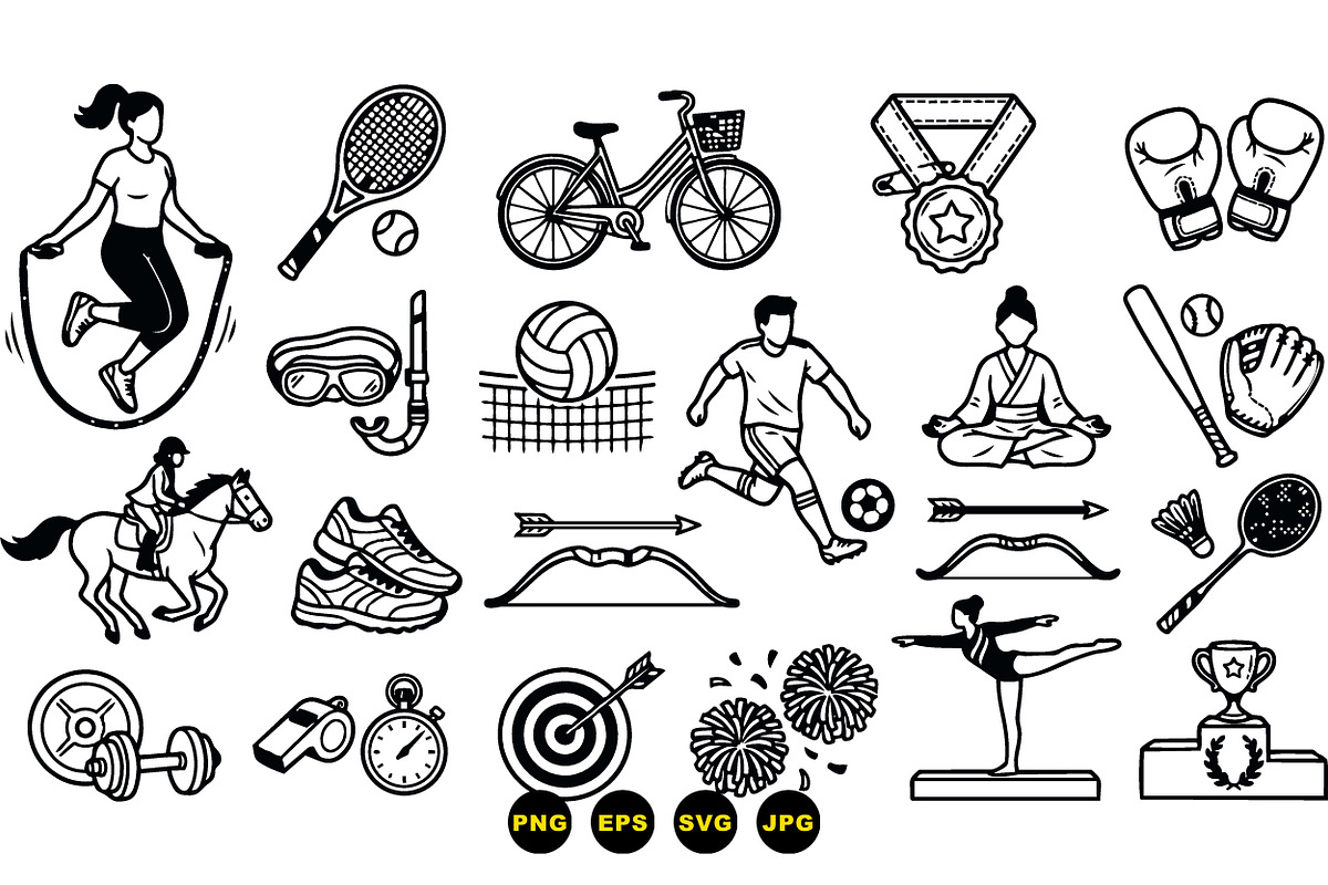 Active Sports Icon Vector Set, an Illustration by designvectx (Photo 3 of 3)