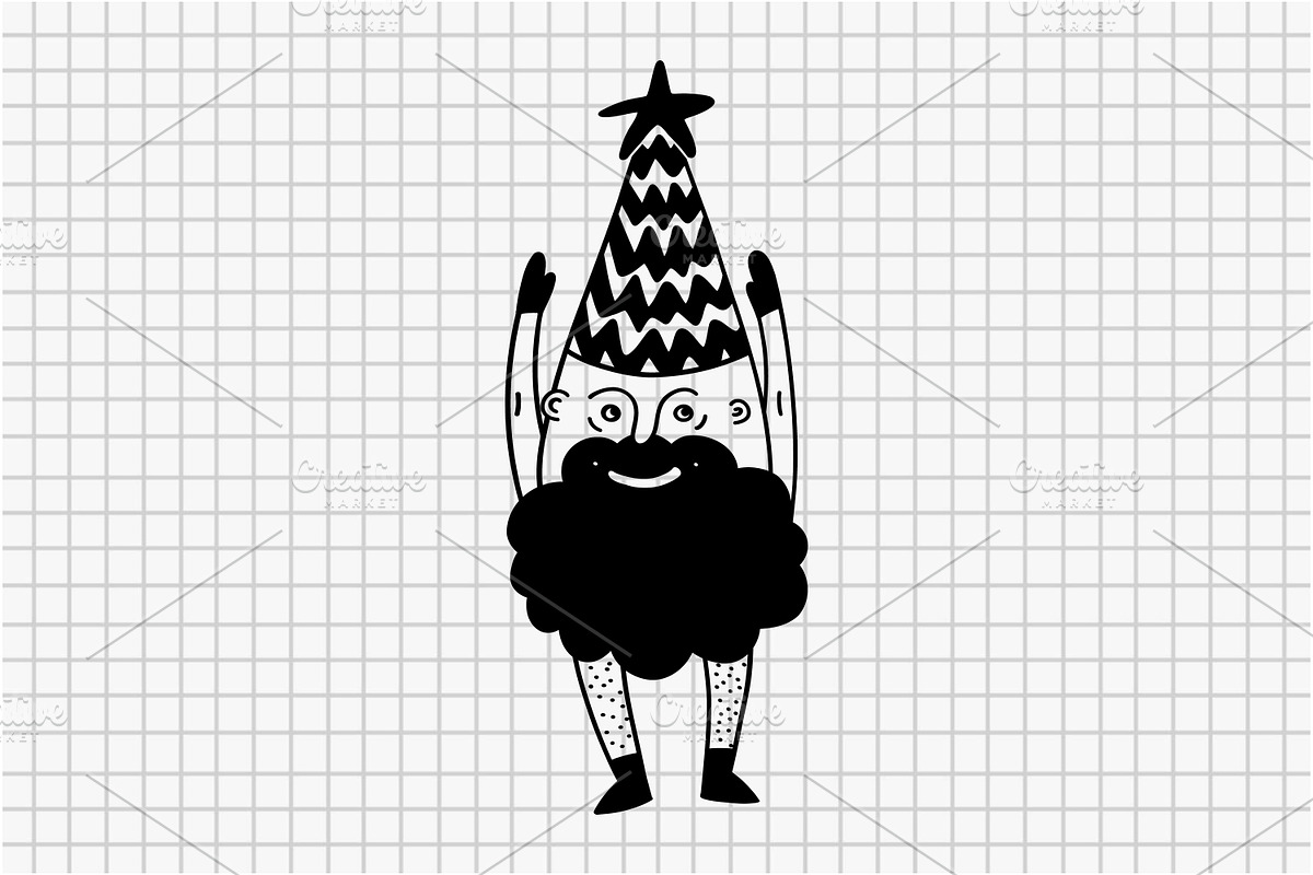 Christmas Gnomes Hand Drawn Set, an Illustration by Art's and patterns (Photo 5 of 7)