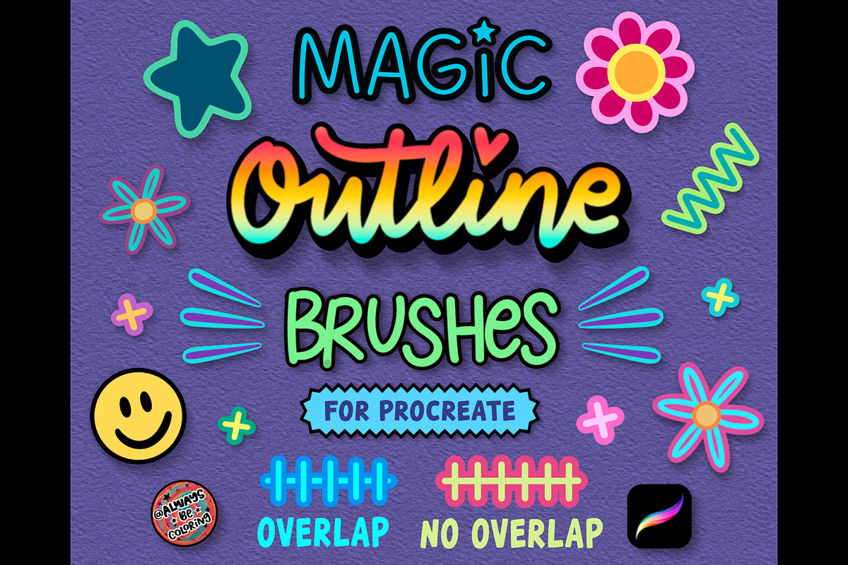 Procreate Magic Outline Brush Set, a Brush Add-On by AlwaysBeColoring (Photo 1 of 13)