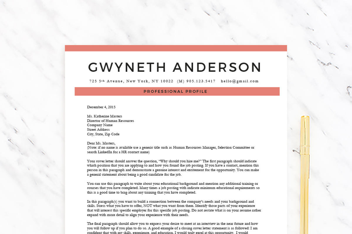 Resume Template Gwyneth, a Resume Template by Resume Template Shoppe (Photo 2 of 5)