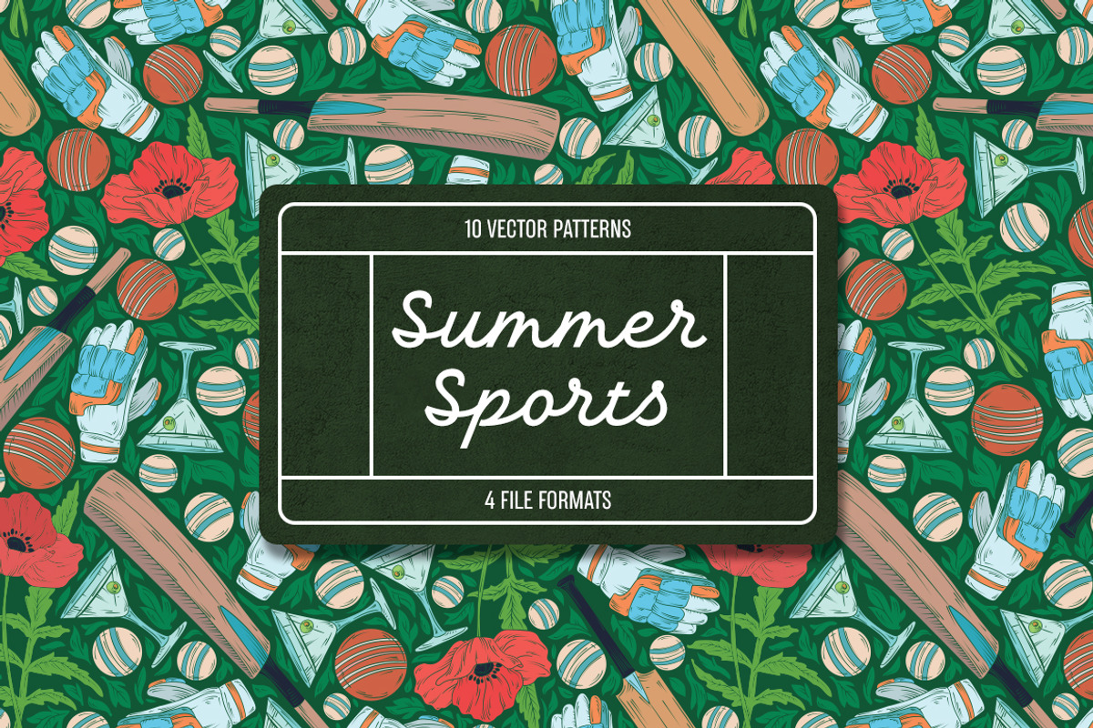 Summer Sports patterns, a Pattern Graphic by Piñata (Photo 1 of 12)