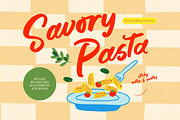 Savory Pasta Sticky Notes & Quotes, a Script Font by Letterena Studios Script (Thumbnail 1 of 15)