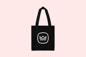 Black Tote Bag Logo Mockup